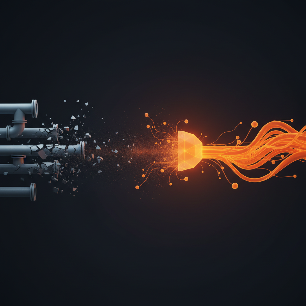 Symbolische Darstellung: Starre Konnektoren werden durch intelligente Agenten ersetzt